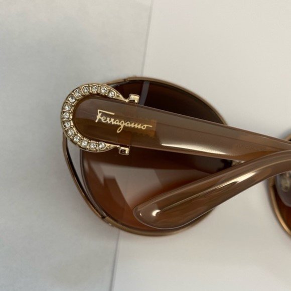 Salvatore Ferragamo oval sunglasses with rhinestones. main image 5